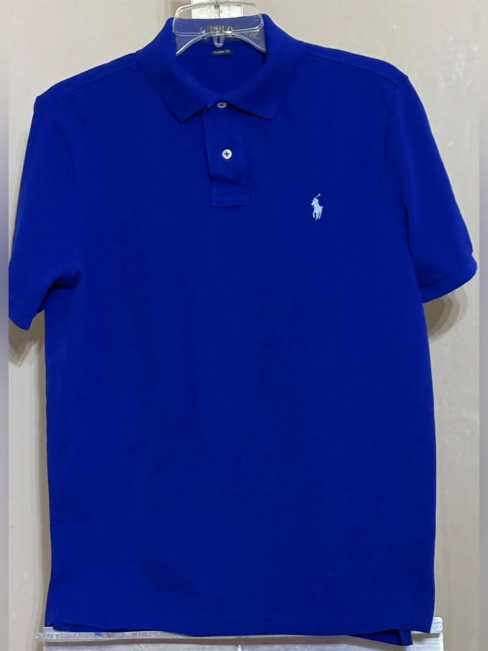 Ralph Lauren Men’s Polo Shirt - Cobalt Blue with White Logo Sz Medium